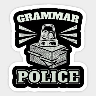 Grammar Police Officer Siren Light Funny English Editor Gift Sticker